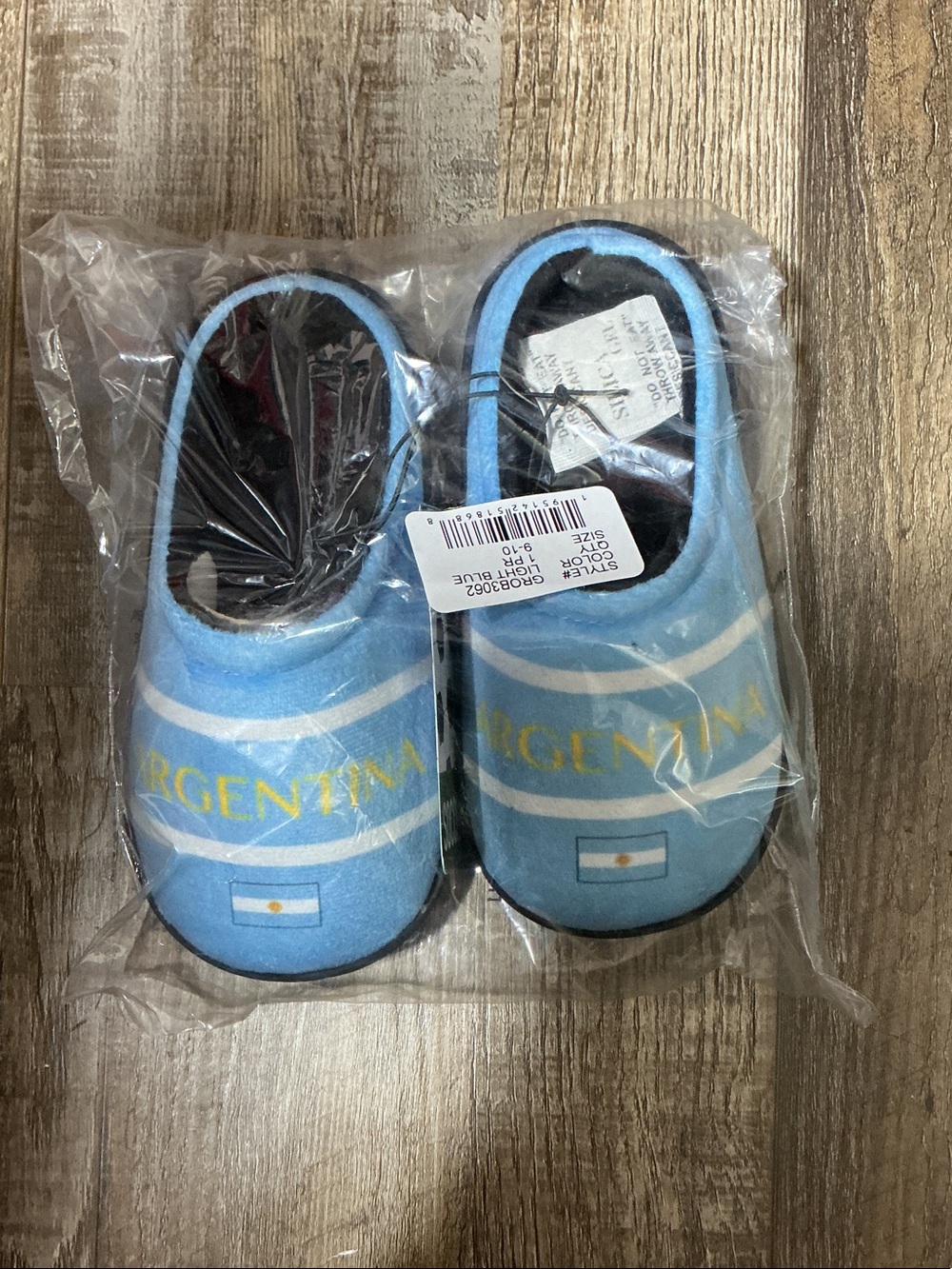 Kids Light Blue Argentina Slip-On Slippers